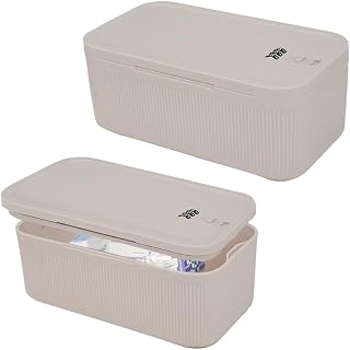 2Pcs Lockable Storage Box, Small Lock Box with Combination Code for Phone Medicine Safe Food Home Refrigerator Office Personal Items Travel/Gift, 9.25 x 5.04 x 3.62’’