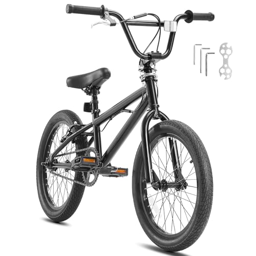 VEVOR - VEVOR BMX Bike, 18-Inch Wheel Freestyle Bike, BMX Race Bike with 360° Rotor, Beginner-Level to Advanced Riders, Bicycles for Teen Adult Men Women, Durable Hi-Ten Steel Frame, Easy to Assemble