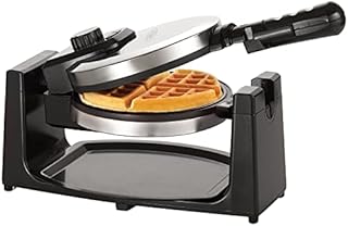 BELLA Classic Rotating Belgian Waffle Maker with Nonstick Plates, Removable Drip Tray, Adjustable Browning Control and Cool Touch Handles, Stainless Steel