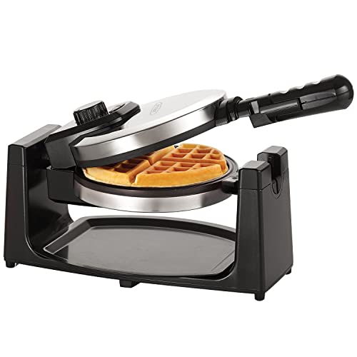 bella Rotating Belgian Waffle Maker with Nonstick Plates, Stainless Steel