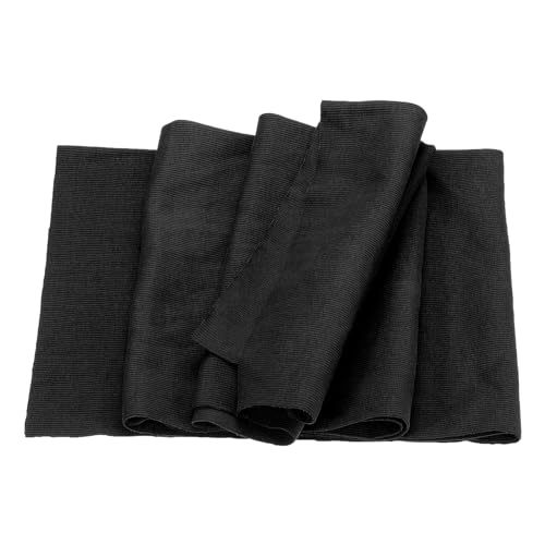 Image of MECCANIXITY 47 inch Elastic Cuffs Ribbed Trims Cotton Fabric Knit Rib Stretch Tape Cuff Sleeve Waistband for Sewing, 20 inch Wide Black