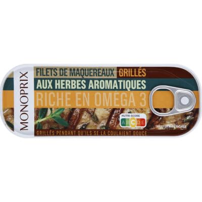 Monoprix Filets de maquereaux grilles aux herbes aromatiques - La boite de 120g