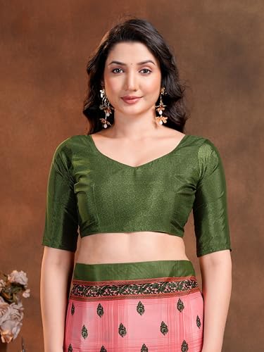 Image of Garden Vareli Floral Booti Print Crepe Saree With Unstitched Blouse Piece