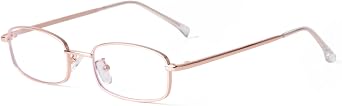 Rectangle Blue Light Blocking Glasses Narrow Clear Len Metal Frame