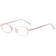 Rectangle Blue Light Blocking Glasses for Women Men Narrow Clear Lens Metal Frame Eyeglasses Computer Glasses