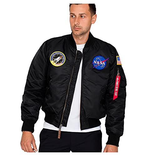 ALPHA INDUSTRIES Ma-1 VF NASA Chaqueta bomber, Negro, XL
