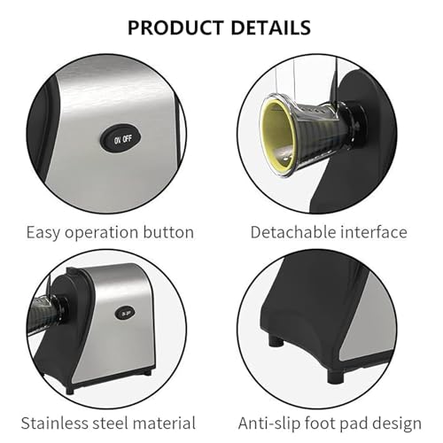 Electric Graters Potato Slicer - Commercial Salad Maker with 5 Stainless Steel Blades - Veggies Cutting Machine with One-Touch Control - Image 5