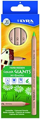 LYRA Color Giants Chunky Wooden Coloured Pencils, Hexagonal, 6.3mm Lead, 12 Assorted Colours, Ideal for Children and Schools