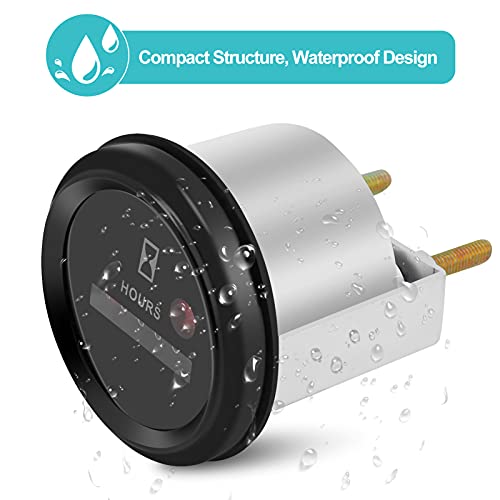 image for Yosoo Health Gear Quartz Hour Meter 12-36V DC AC, Boat Hour Meter, 12 