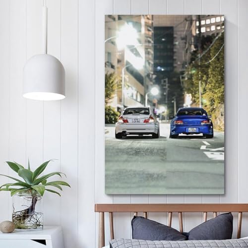 Impression toile Impreza STi Lancer Evo IV déco murale chambre ado - 5