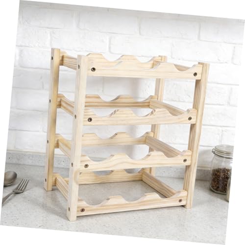 Soporte de vino de madera PRETYZOOM 39.5x34.4 cm miniatura 4