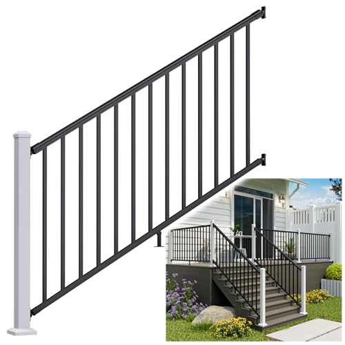 Egadis 36 in x 6 ft Modular Aluminum Stair Railing Kit, ASTM Certified