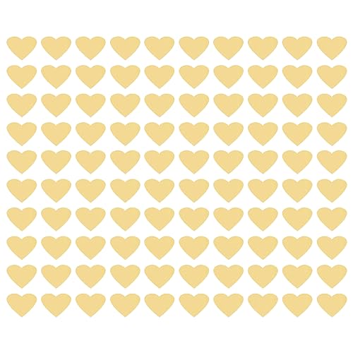 sourcing map Acrylic Mirror Wall Stickers, 100Pcs Self Adhesive Removable Heart Wall Decals for Home Living Room Bedroom Office DIY Decor (22.5x20mm, Gold)