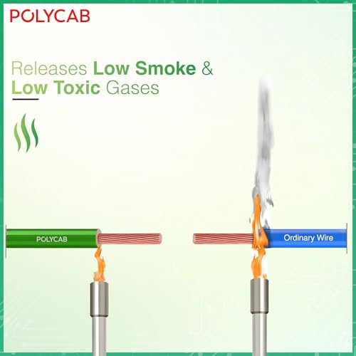 Image of Polycab Green Wire+ 90M coil |6 SQ MM|Heat resistant upto 900 C | Low smoke | Low toxic fumes | GreenPro certified | 99.97% high purity copper | Rodent protection | Eco friendly (Blue)