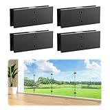 LukLoy Railing Glass Clamp, Black Stainless Steel 304 Bracket for Glass Balustrade Railing Pool Fence (4, 180 Degree)