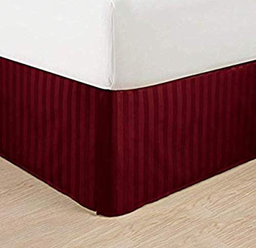 Elegant Comfort Antiarrugas – Egipcio Calidad Rayas Cama Falda – Plisado Tailored...