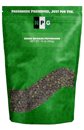NPG Sichuan Green Peppercorns 16 Oz, Whole Szechuan Peppercorns