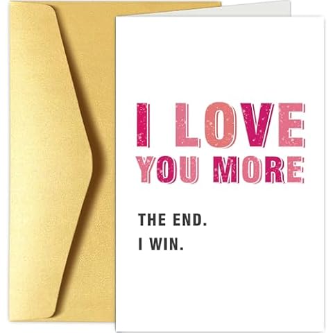Chenive Valentines Day Card for Husband Boyfriend Wife Girlfriend, Romantic Vday Card for Men Women, Anniversary Card for Him Her, I Love You More Card Cover