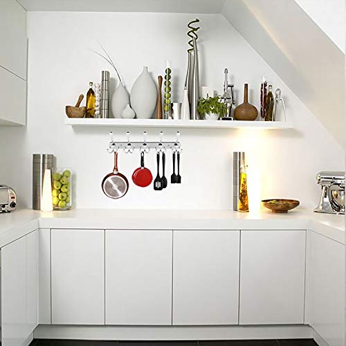 Phingeer Wall Mounted Coat Rack, Heavy Duty Stainless Steel With 5 Tri Hooks Metal Decorative Hook Rail For Hanging Coats, Hanger, Hat, Towel, Backpack, Robes, Mudroom, Bathroom (Silver, 2 Packs) #TOP1