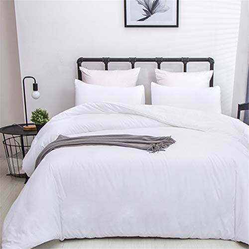 Cottonight White Comforter Cal King Plain White Bedding Comforter Set California King Solid Color Cotton Plain White Blanket Quilts Cozy Durable Soft Modern White Bedding Comforter Sets Plus Size #TOP6