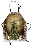 ABAKUHAUS Navidad Delantal de Cocina, Presentes del árbol de pino, Babero...