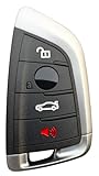 Replacement Key Fob Cover Case fit for BMW 1 3 5 Series X1 X2 X3 X5 X6 Z4 328i Z4 M5 M6 F10 F15 E90 E92 E93 Keyless Entry Key Fob Shell (Black)