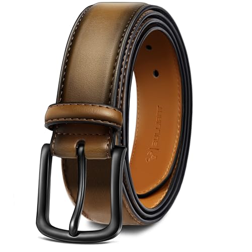 Men Belt-Classic Belt 7 Holes Comfortable for Men Dress Casual Jeans 1 3/8