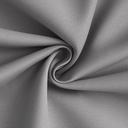 Image of Yakamok Dove Grey 100% Blackout Curtains 84 Inches Long 50 inch Wide 2 Panel | Blackout Curtain Panels for Bedroom, 2 Thick Layers Grommet Top Thermal Insulated Drapes with White Back for Living Room