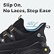 FitVille Walkingschuhe Herren Slip On Sneakers Extra Weit Sportschuhe Leichtgewichts Trekkingschuhe Atmungsaktiv Laufschuhe Fitness Jogging Schwarz 50 EU X-Weit