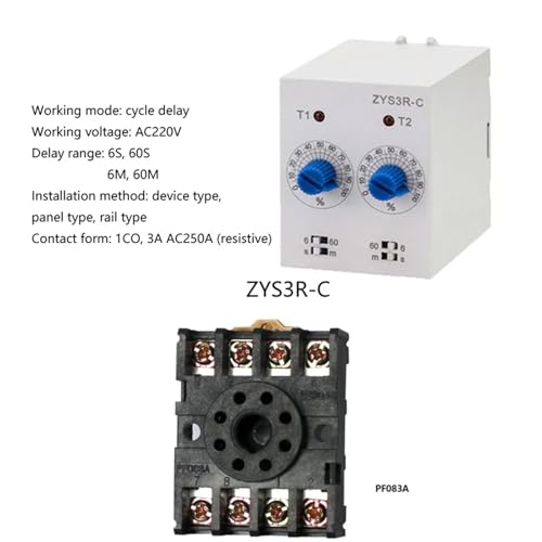 Relais temporisé ZYS3R double cycle AC220V alternative ST3PR