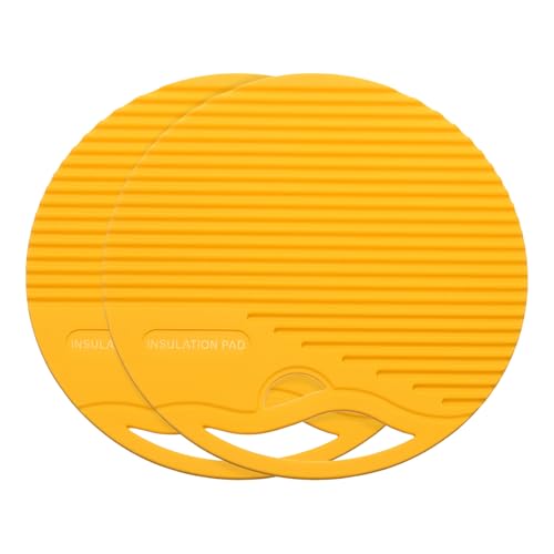 sourcing map 2 salvamanteles de silicona redondos de 6.7 pulgadas para ollas y sartenes calientes, soportes multiusos resistentes al calor para ollas y platos calientes, encimeras, posavasos, color