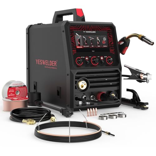 Image of YESWELDER Multifunctional MIG Welder, Dual Pulsed 7-Inch LCD Screen 120V/240V, 6-In-1 MIG/Pulsed MIG/Flux Core/Spool Gun Compatible/Lift TIG/Stick Welding Machine DP200