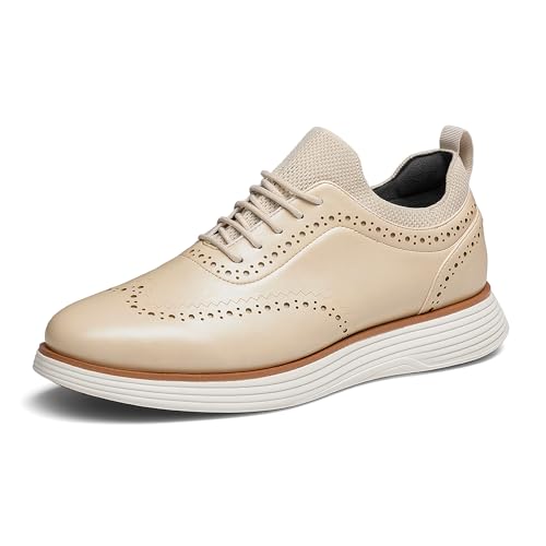 Bruno Marc Men's MaxFlex Dress Sneakers Oxfords Casual Wingtip Brogue Shoes 9 Apricot-pu