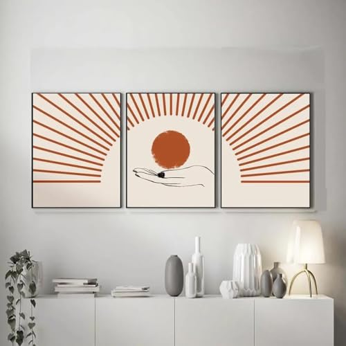 Art moderne soleil et lune en affiche sur toile décoration murale chic