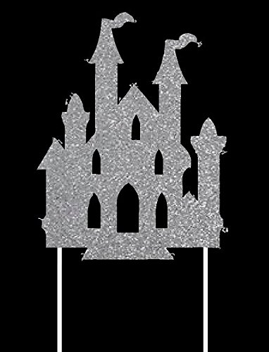 Miniatura 3 de Decoración de pastel escénico del castillo de la princesa (purpurina plateada)