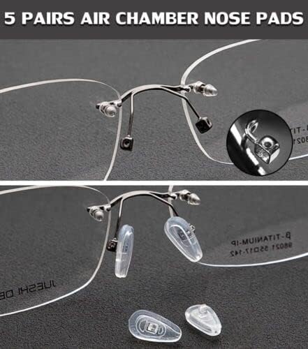 RSINC Eyeglass Silicon Nose Pad Anti-Slip Stick On Press Fit Slide in Nose Pad for Rimless Frame Oval Nose Pad 8 mm X 13 mm 3