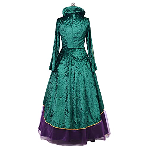 LoliMiss Winifred Sanderson Costume de cosplay en velours – Robe de sorcière d'Halloween (vert, taille XXL) – vue 4