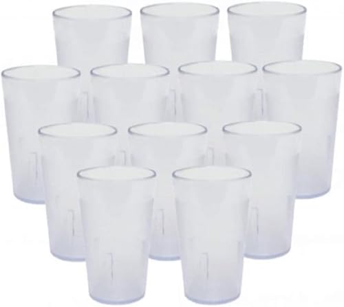 Vista 45 de Juego de 12 vasos de color transparente de 5 oz. Vasos de té helado reutilizables de alta calidad, apilables, aptos para lavavajillas, resistentes a