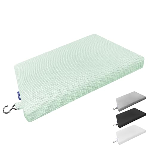 Gooo&Ma Non-Slip Waterproof Shower Seat Cushion Bathtub Pillow Shower Chair Bench Bathtub Cushion - with 3D Mesh & Hook - Bath Pillowfor ElderlyPregnancy - Washable and Quick Drying(Green)