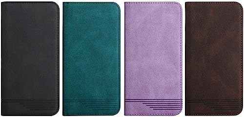 Étui portefeuille iPhone 14 Pro Max housse de protection antichoc marron - 5
