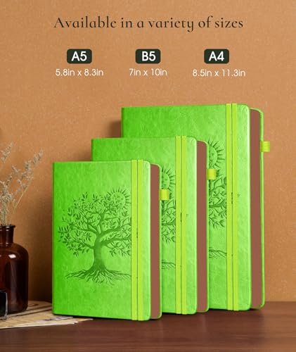 Image of Vintage Leather Journal - 300 Page Lined Journal Notebook with Numbered Pages, A5 Notebook for Women Men,Travel Diary,Daily Journals for Writing, Note Taking, School & Work (5.8 inch x 8.3 inch)