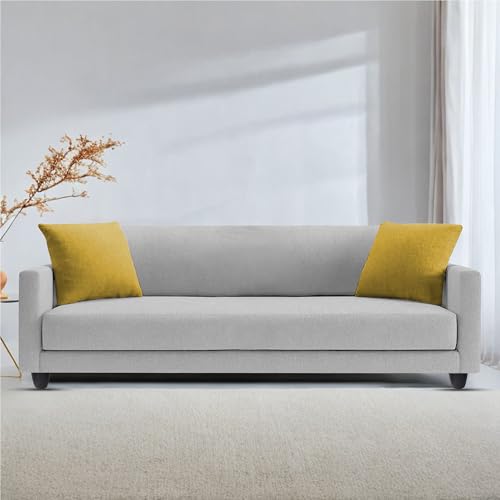 Image of Casaliving Dominic 3 Seater Sofa Set for Living Room (Grey Fabric) Premium Fabric Sofa