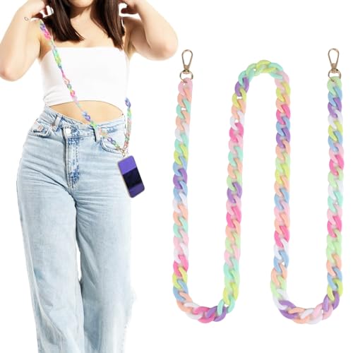 Color Colgante para Movil,Cadena para Movil con Transparente Parche para Teléfono Móvil,Cordon para Movil,Cuerda para Movil con Casi Todos los Modelos de Teléfono