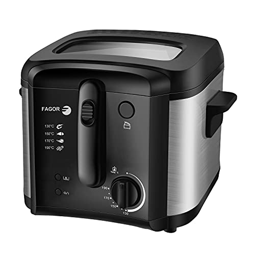 Fagor Fgf120 Friteuse Electrique à Huile, Familiale, 2,5l ,1600w , 1 Kg Frite, Parois Inox,...