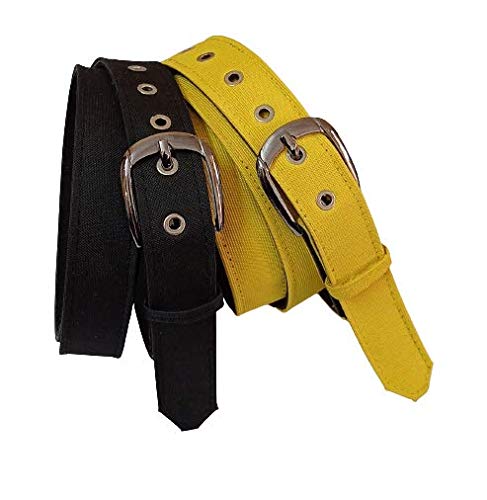 Women Xxxl Plus Size Oversize Extralarge Denim Material Jeans Belts Combo Black and yellow-picture-50