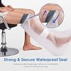 COMFYTHERA Grande housse imperméable pour plâtre de jambe pour douche et plaie des pieds, sac de douche étanche pour chirurgie de la cheville, brûlures de pieds réutilisable, garde les plaies au sec