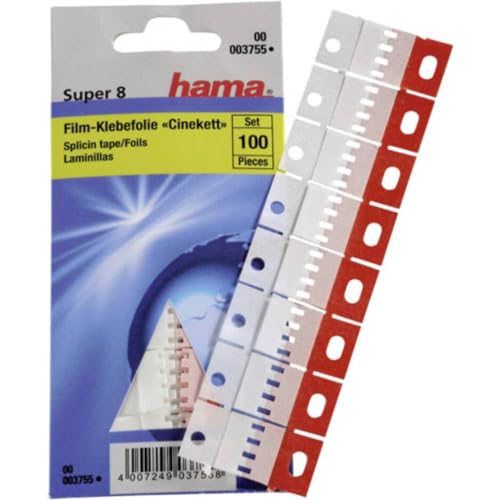 Hama Adhésifs Cinekett S8 pour films Super 8, 100 pièces, Blanc/Rouge