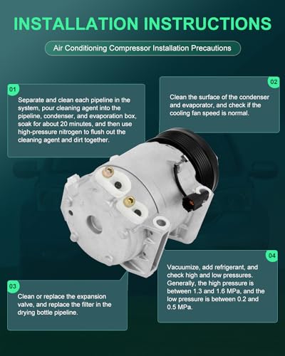 Image of SCITOO AC Compressor fit for INFINITI for QX56 5.6L 2004-2013 | Fast Cooling, Ultra Low Noise (≤72 dB)Air Conditioner Compressor with Clutch, Easy Installation, 926001LA0A 6512178