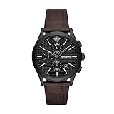 Emporio Armani クロノグラフ ブラウンレザーウォッチ