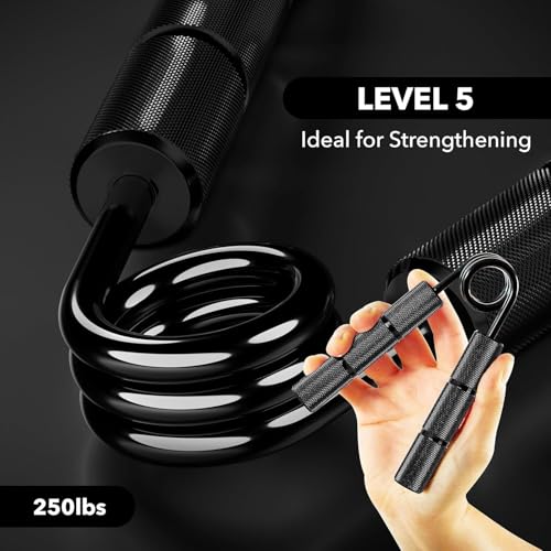 Image of Anuash 150 lbs Metal Hand Grip Strengthener for Men & Women - Heavy Duty Forearm & Wrist Exerciser for Strength Training | Aluminum Grip Trainer for Muscle Building, Finger Exercise (Black)